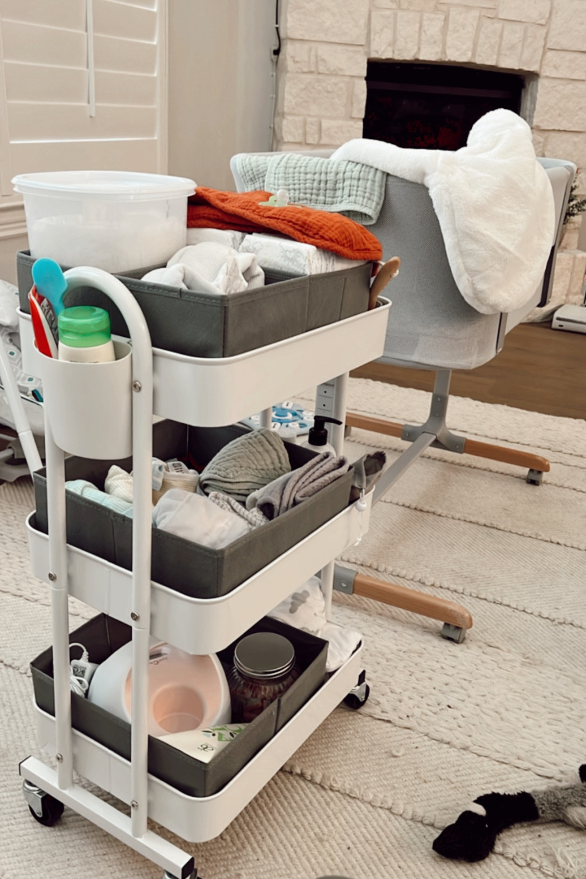 If there’s two items I’m absolutely loving strictly for convenience it is these two because they have wheels! Our bassinet & my bedside cart! 

#LTKfamily #LTKbump #LTKbaby