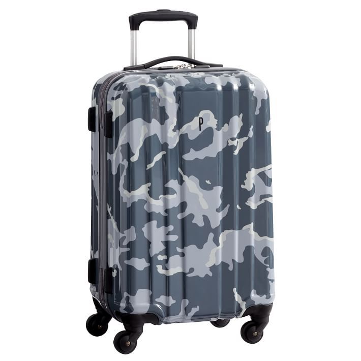 Channeled Hard-Sided Gray Camo Carry-on Spinner | Pottery Barn Teen