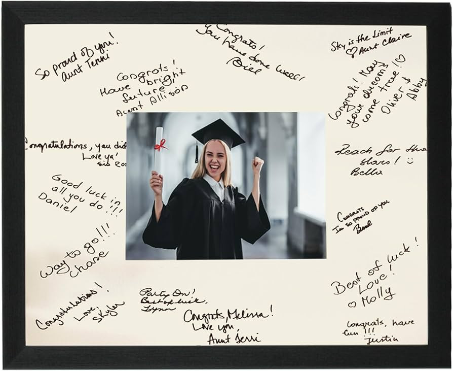 GarduationMall 11x14 Signature Picture Frame Holds 5x7 Photo with White Mat for Wedding Graduatio... | Amazon (US)