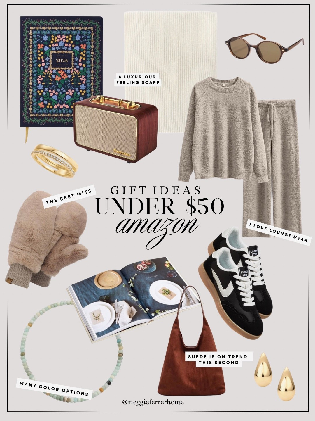 Black Friday on Amazon is SO good this year… so I rounded up my favorite gift ideas under $50 that feel luxury without the price tag. 🤎
Think cozy loungewear, timeless jewelry, designer vibe sneakers, suede bags, gorgeous planners, and the softest winter mitts… all Black Friday priced right now.

If you’re shopping for friends, teachers, sisters, coworkers (or honestly yourself 😅) these are the gifts that always hit without spending a ton.

#AmazonBlackFriday #GiftIdeasUnder50 #ModernOrganicHome

#LTKFindsUnder50 #LTKSaleAlert #LTKHoliday #LTKGiftGuide