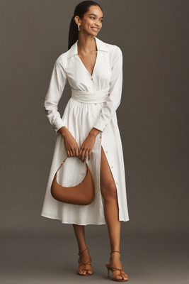Hutch Long-Sleeve V-Neck Midi Shirt Dress | Anthropologie (US)