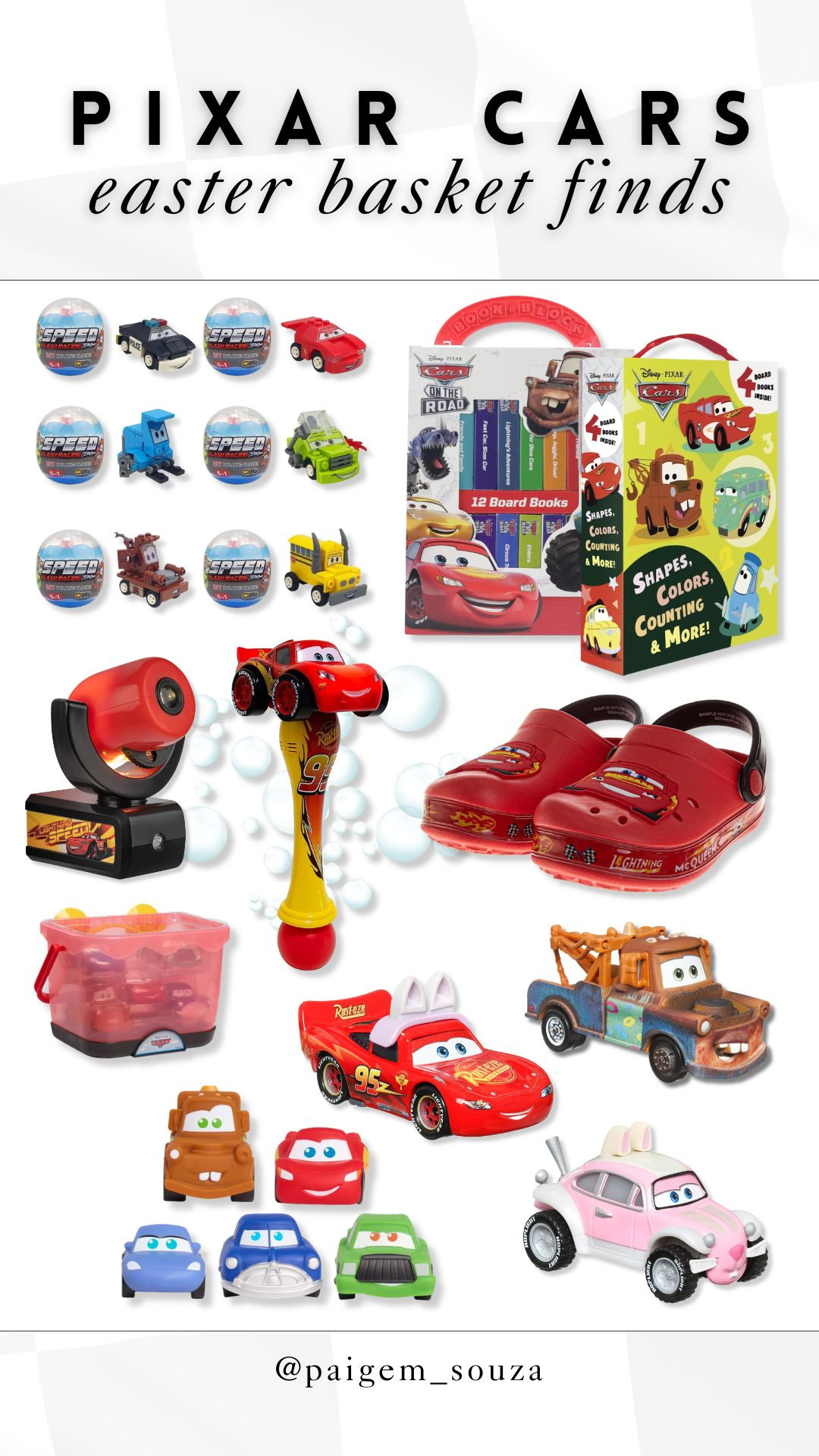 If you have a little Lightning McQueen fan, these Pixar Cars Easter basket finds are SO good. 🏁 From mini surprise cars and bubble toys to Crocs, books and character toys.

Pixar cars easter basket ideas, lightning mcqueen easter basket, cars themed easter basket for boys, toddler easter basket toys, disney cars amazon finds, cars crocs for kids, mini surprise cars capsules, cars board books for toddlers, cars bubble toy, lightning mcqueen toys for easter, themed easter basket fillers, preschool boy easter ideas, Amazon, Target, Walmart. 

 #LTKmomlife #LTKSeasonal #LTKKids