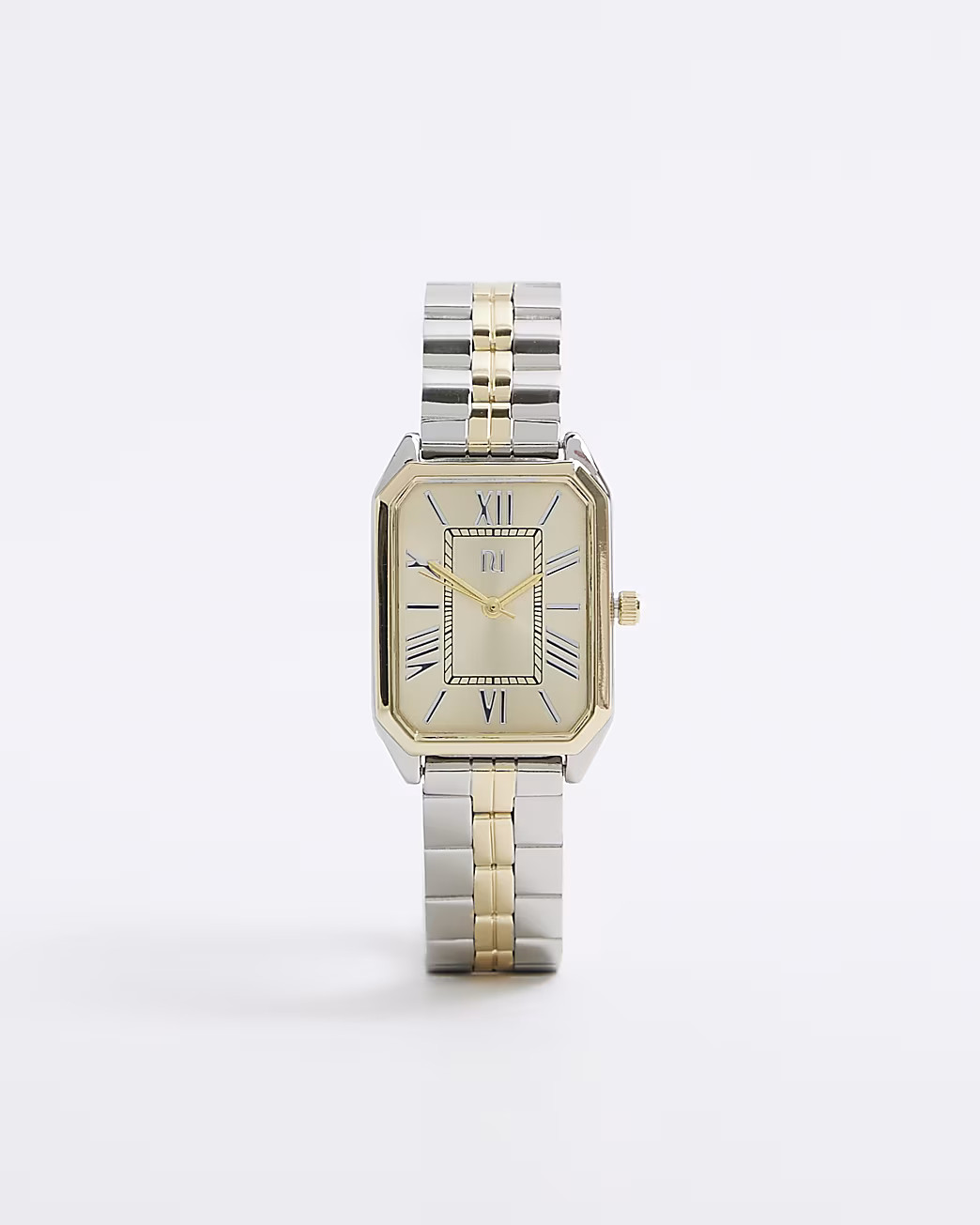Silver rectangle face watch | River Island (US)