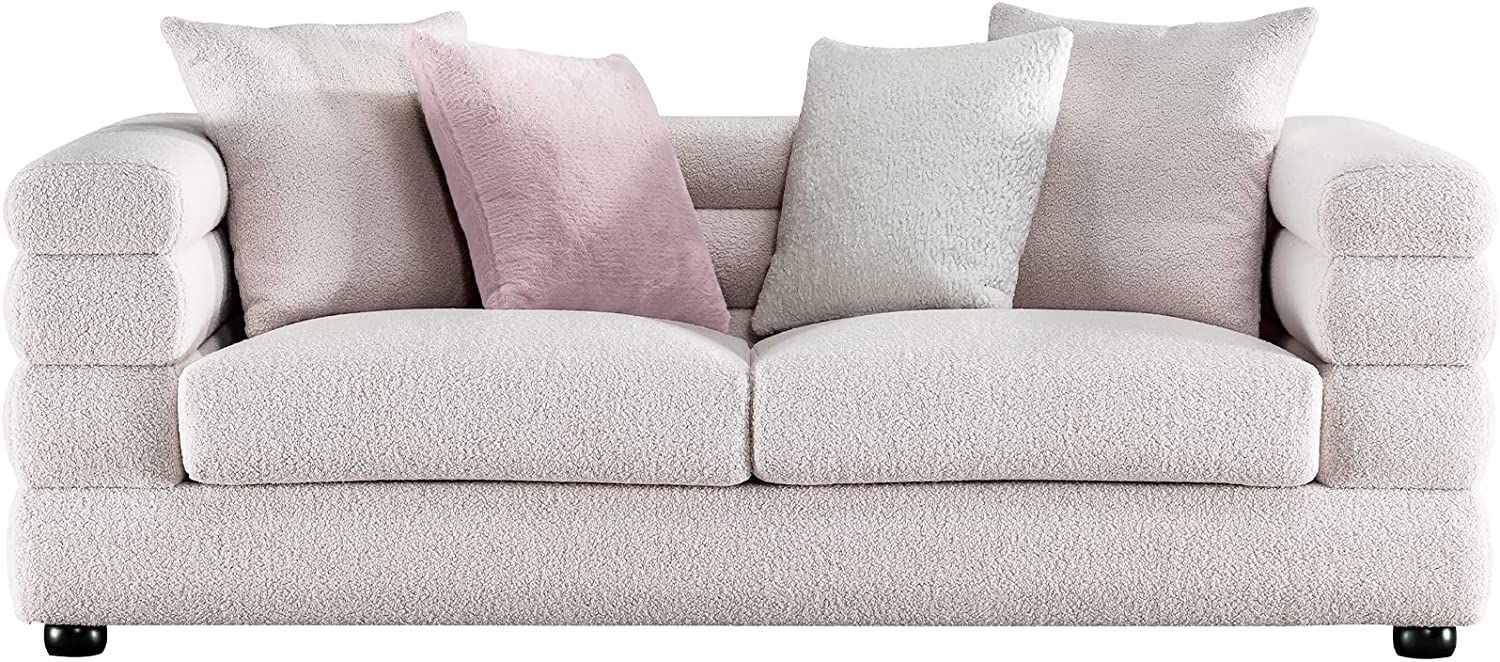 Acanva Modern Sofa with Channel Tufting and Soft Pocket Coil Cushions, Small Space Living Room Fu... | Amazon (US)