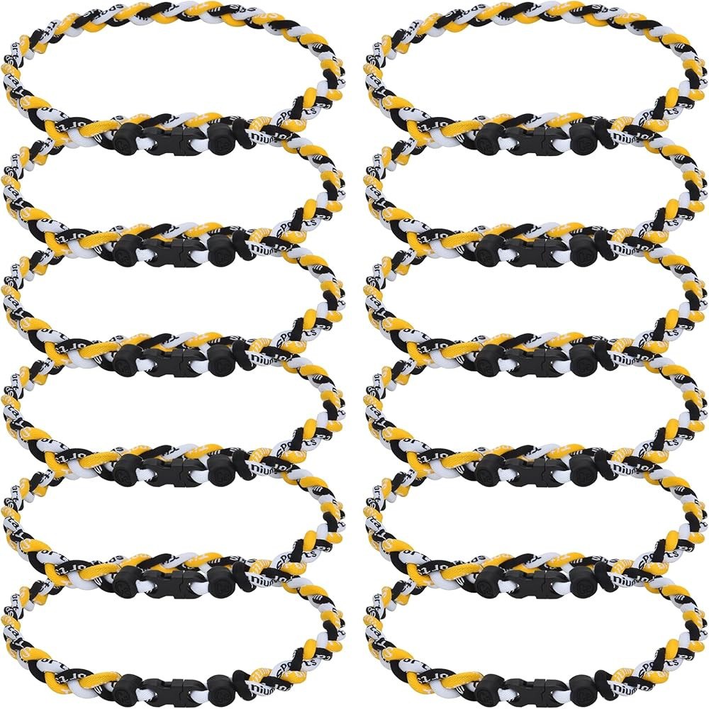 12Pack Baseball Necklaces for Boys, 18inches Braided Rope Tornado Titanium Sports Necklaces, Idea... | Amazon (US)