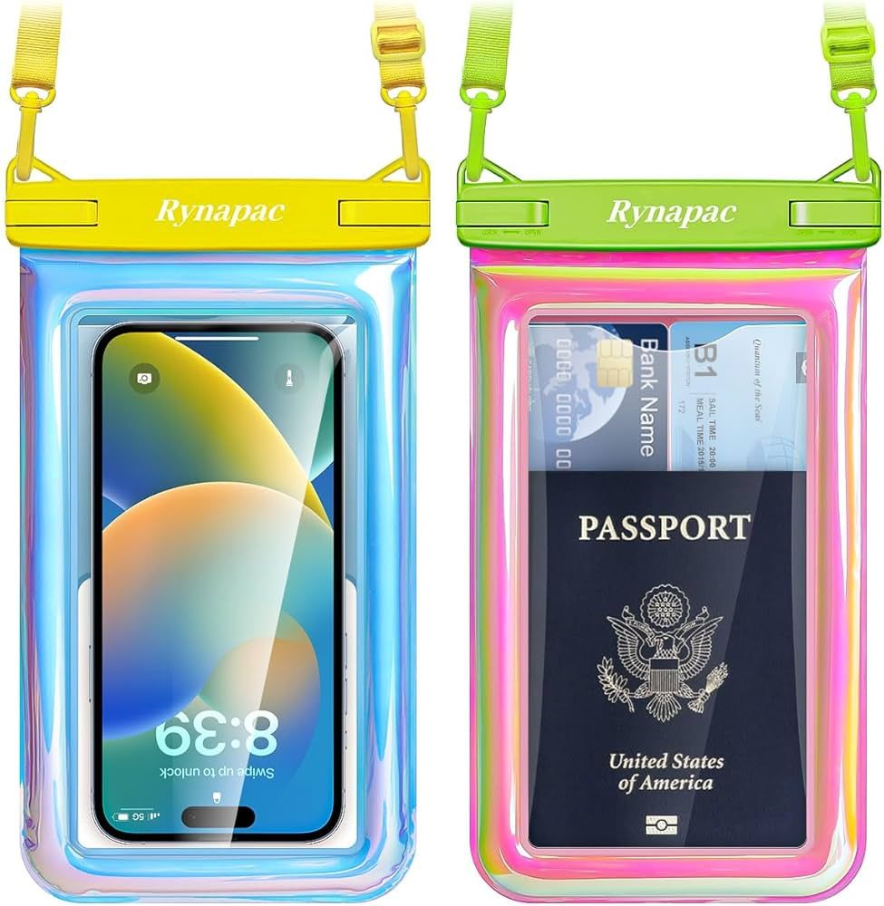 Waterproof Phone Pouch Floating - 2 Pack Waterproof Phone Bag for Beach Essentials, [Up to 8.5"] ... | Amazon (US)