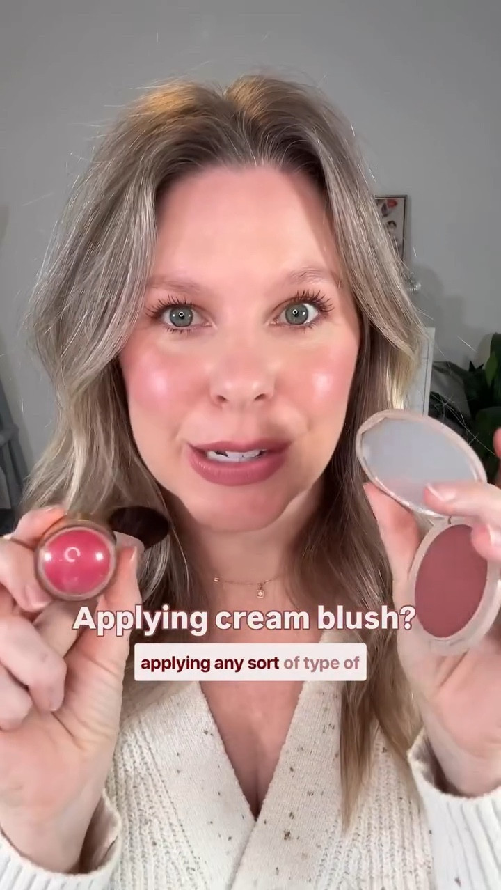I recently had a client ask me what was the best way to apply cream blush since hers always ended up looking too like too much. Here's my go-to method! Use your hand as a palette, work your cream blush into the brush, then lightly tap off the excess before applying it to your cheeks. Building the product gradually is key! Try it out and follow for more easy everyday makeup tips and tricks for women over 35!

#makeupformatureskin #creamblush #howtomakeup

#LTKOver40 #LTKgrwm #LTKBeauty