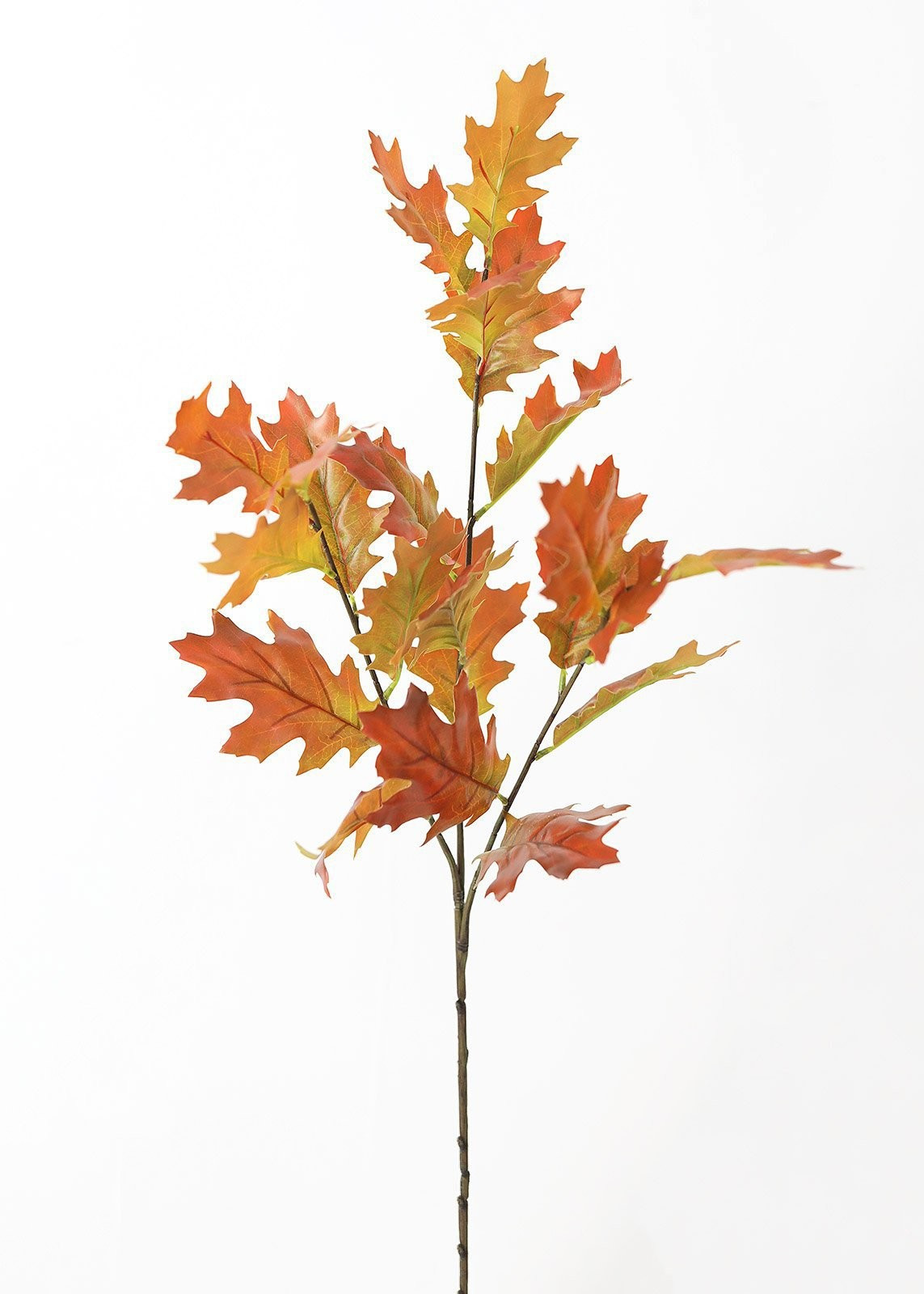 Autumn Orange Artificial Fall Oak Leaf Branch - 38" | Afloral (US)