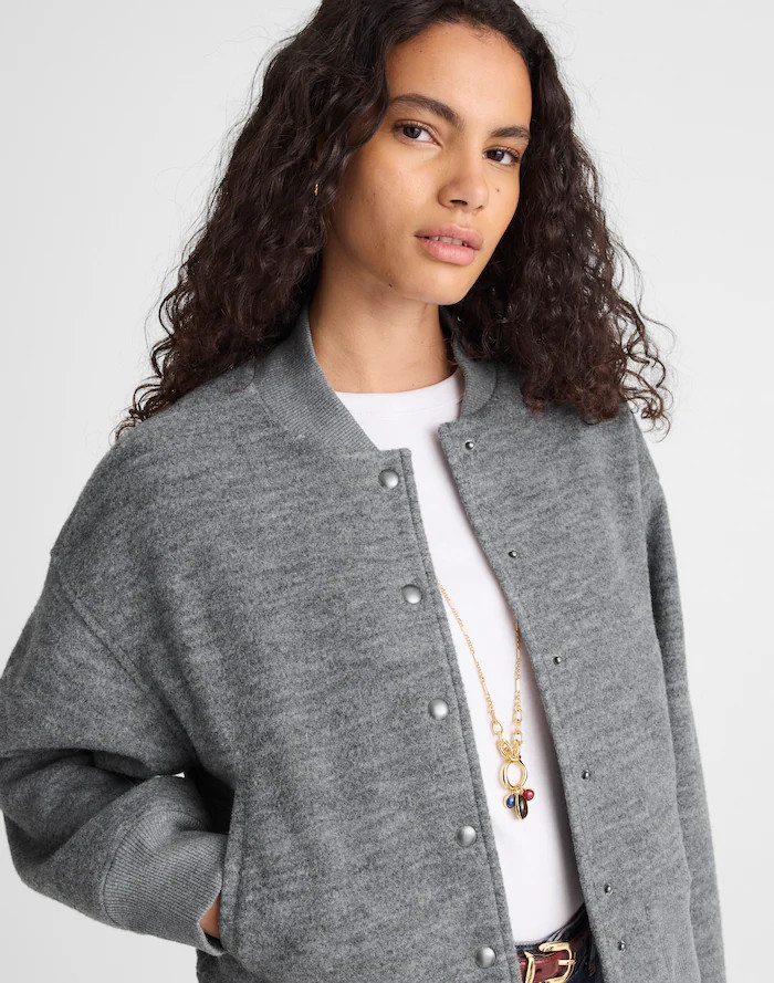 Double-Faced Knit Bomber Jacket | Madewell