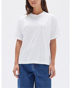 David Jones ASSEMBLY LABEL Relaxed Short Sleeve Tee in White, Size 10 AU | David Jones (Australia & New Zealand)