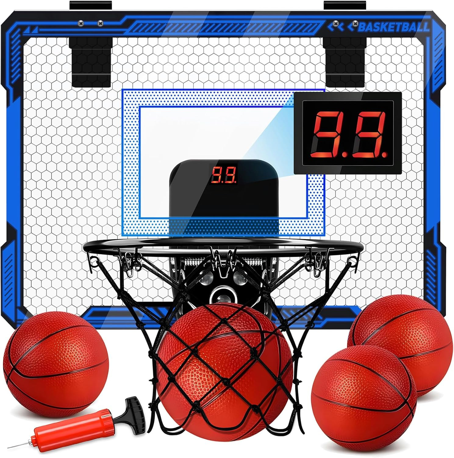Basketball Hoop Indoor for Kids, Over The Door Basketball Hoops with LED Lighting & Audio Scorebo... | Amazon (US)