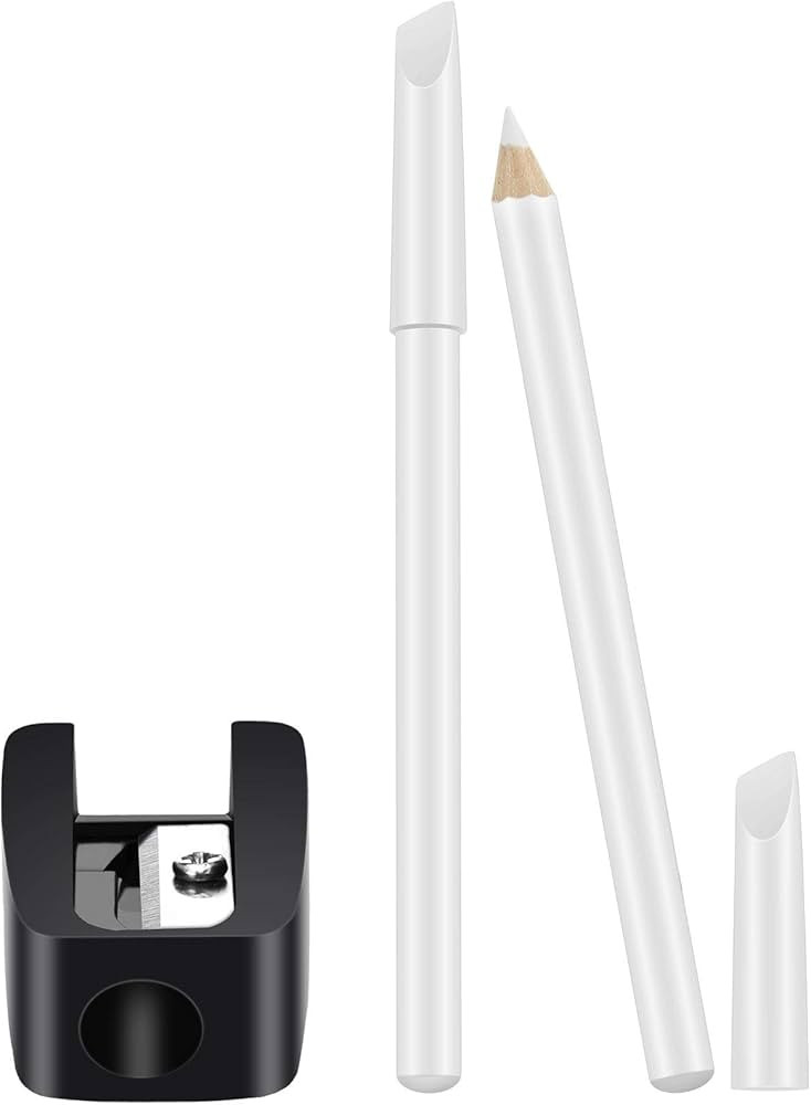 2 Pieces White Nail Pencil and Pencil Sharpener Set, 2 In1 Nail Whitening Under French Fingernail... | Amazon (US)