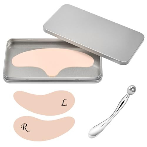 Silicone Forehead Wrinkle Patch - Non-Glue Reusable Forehead Wrinkle Patch and Eye Patches Set, Silicone Patches for Wrinkles, For Use with Face Cream or Lotion, Metal Eye Cream Applicator, Tin Case | Amazon (US)