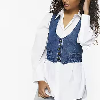 Forever 21 Juniors Denim Vest Womens Vest | JCPenney