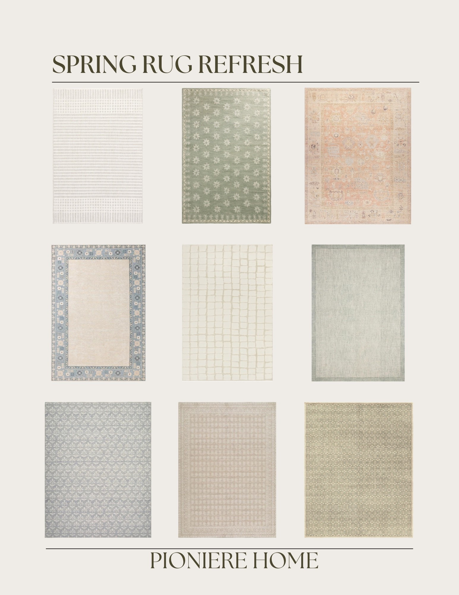 Spring rug refresh. Floral area rugs, spring rugs, loloi area rugs, vintage style rugs, green area rugs, blue rugs, neutral area rugs. 

#LTKHome #LTKSaleAlert #LTKSeasonal