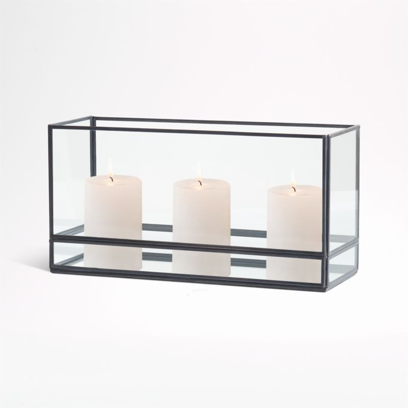 Jasper 7.5" Black Pillar Candle Centerpiece + Reviews | Crate & Barrel | Crate & Barrel