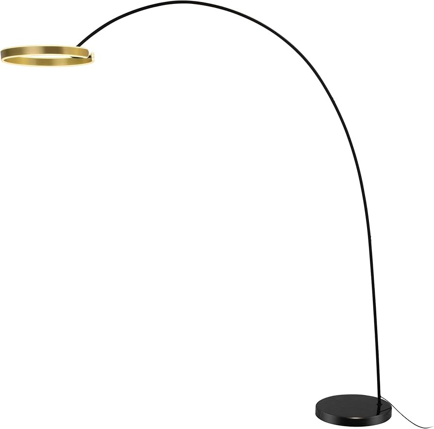 Contemporary 81" Tall LED Overreaching Sofa Arched Floor Lamp with Remote Control - Modern Standi... | Amazon (US)