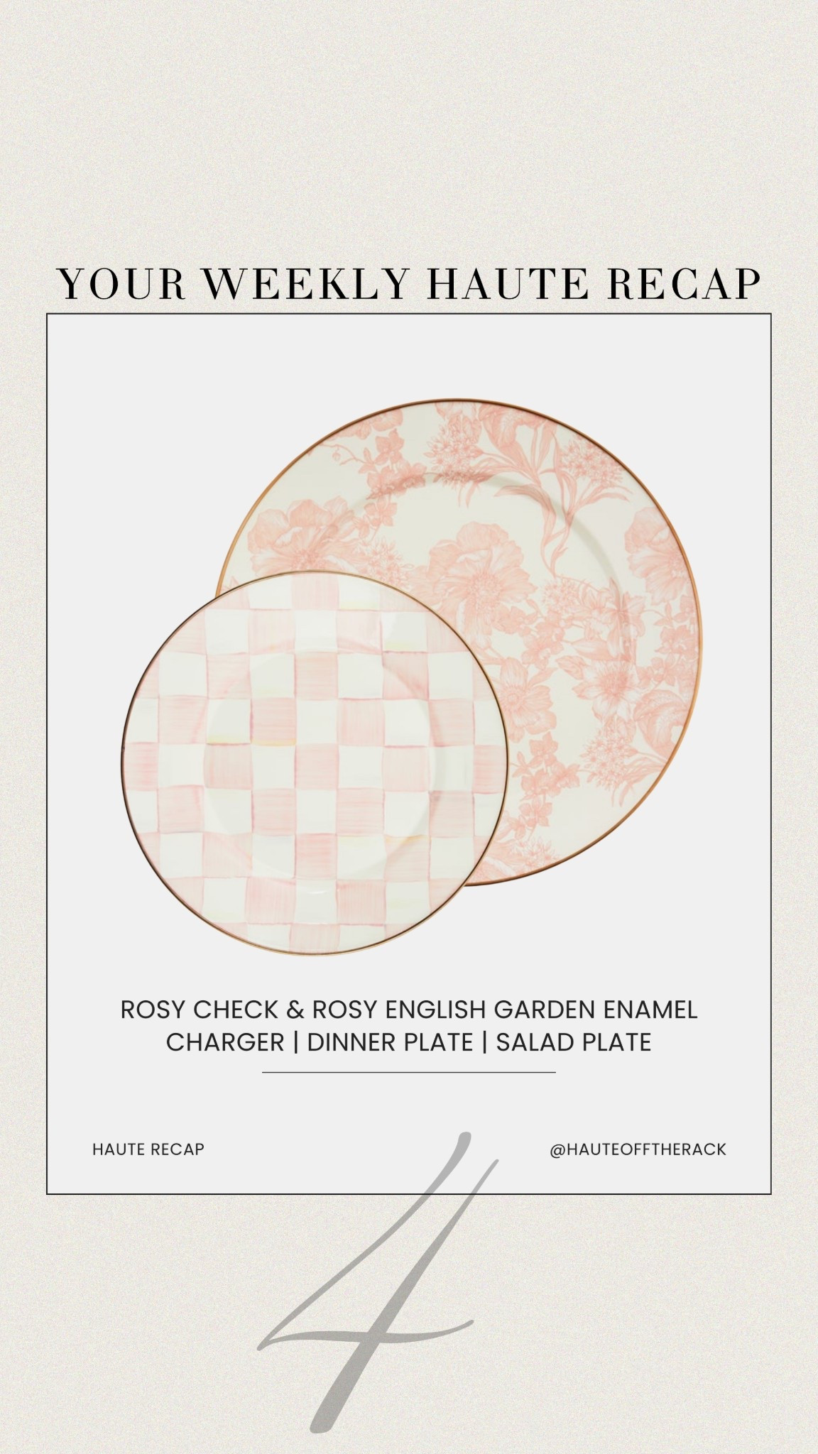 ICYMI here’s a recap of what I shared last week 
4. These Mackenzie Childs plates and chargers are perfect and so precious for galentines and valentines day coming up!

#charger #dinnerplate #hosting #tablescape #galentinesday #valentinesday #mackenziechilds


#LTKSeasonal #LTKValentine