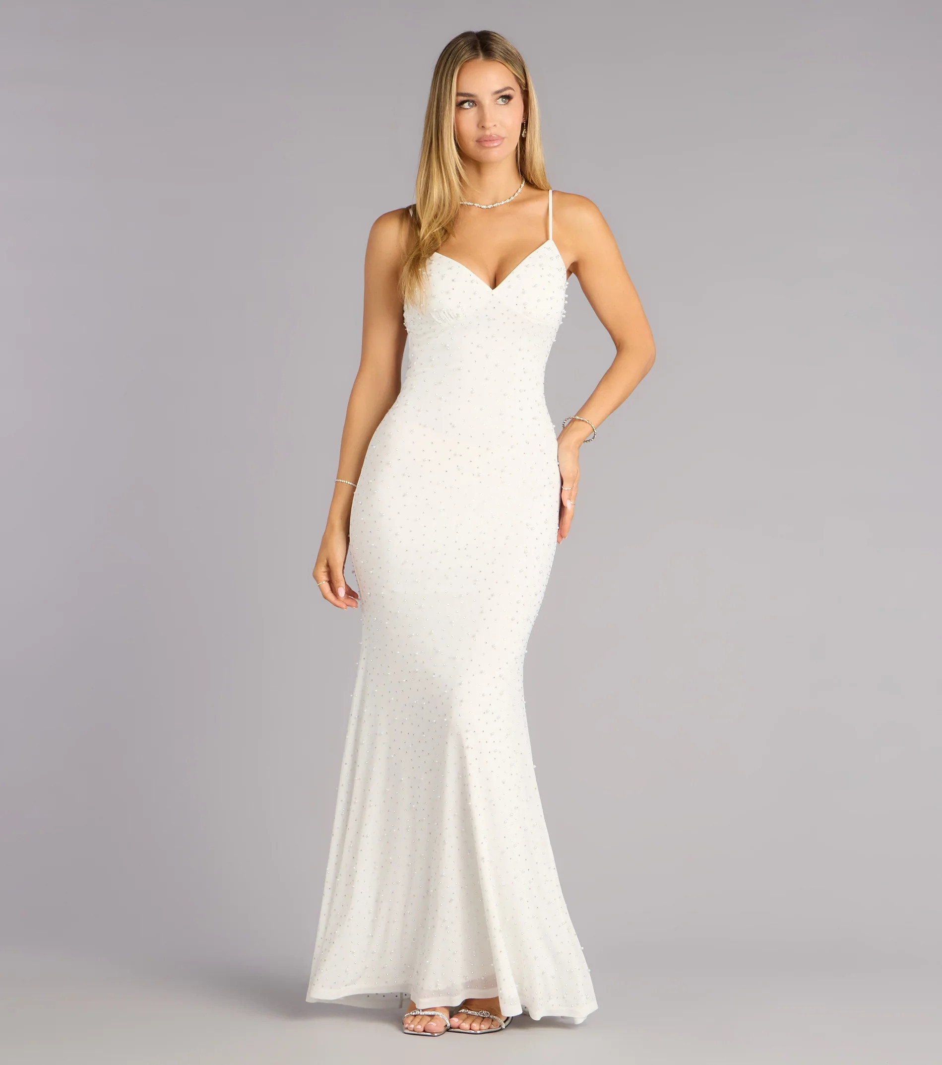 Anisa Pearl Rhinestone Mermaid Formal Dress | Windsor Stores