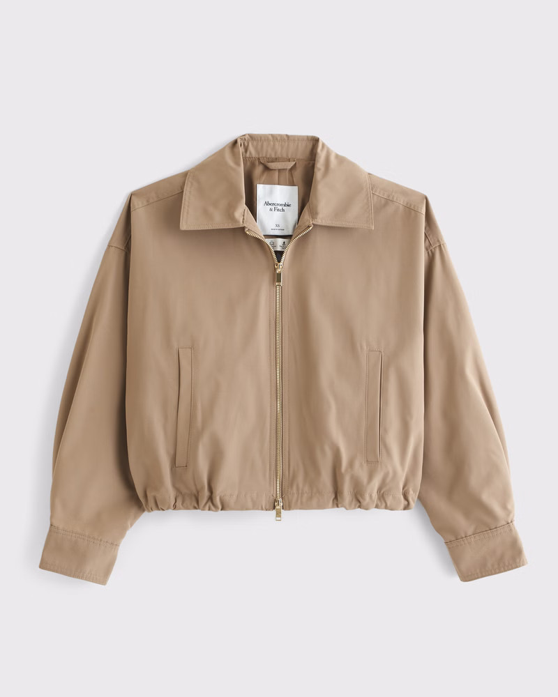 Abercrombie & Fitch Women's Cinched Double-Zip Jacket in Light Brown - Size XS | Abercrombie & Fitch (US)