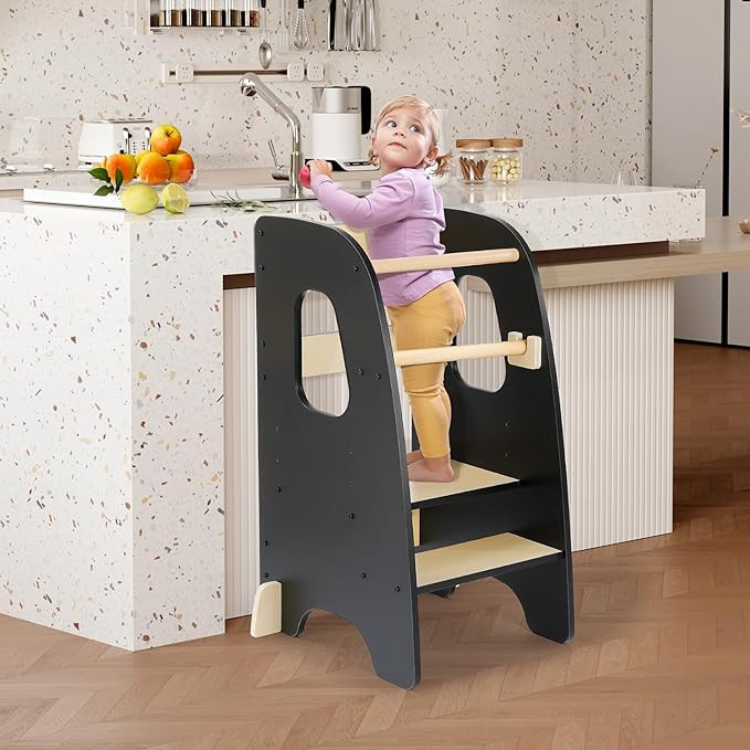 Ezebaby Toddler Kitchen Stool Helper, Standing Tower for 1.5-6 Year Olds, Rounded Edge Design & A... | Amazon (US)