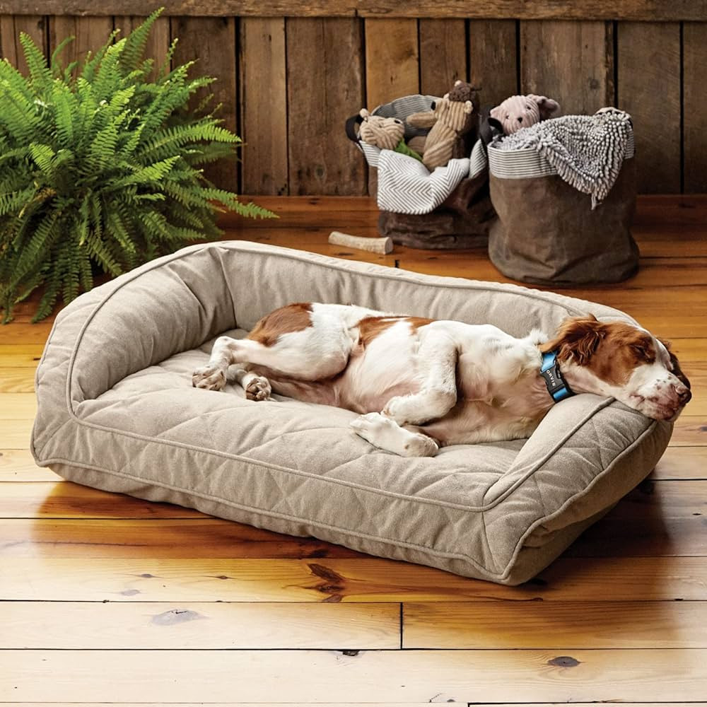 Orvis ComfortFill-Eco Bolster Dog Bed - Plush Rectangular Dog Beds with Three-Sided Bolster for L... | Amazon (US)