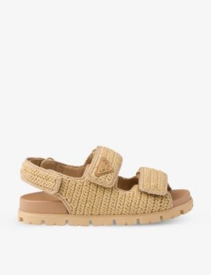 Brand-plaque chunky-sole woven sandals | Selfridges