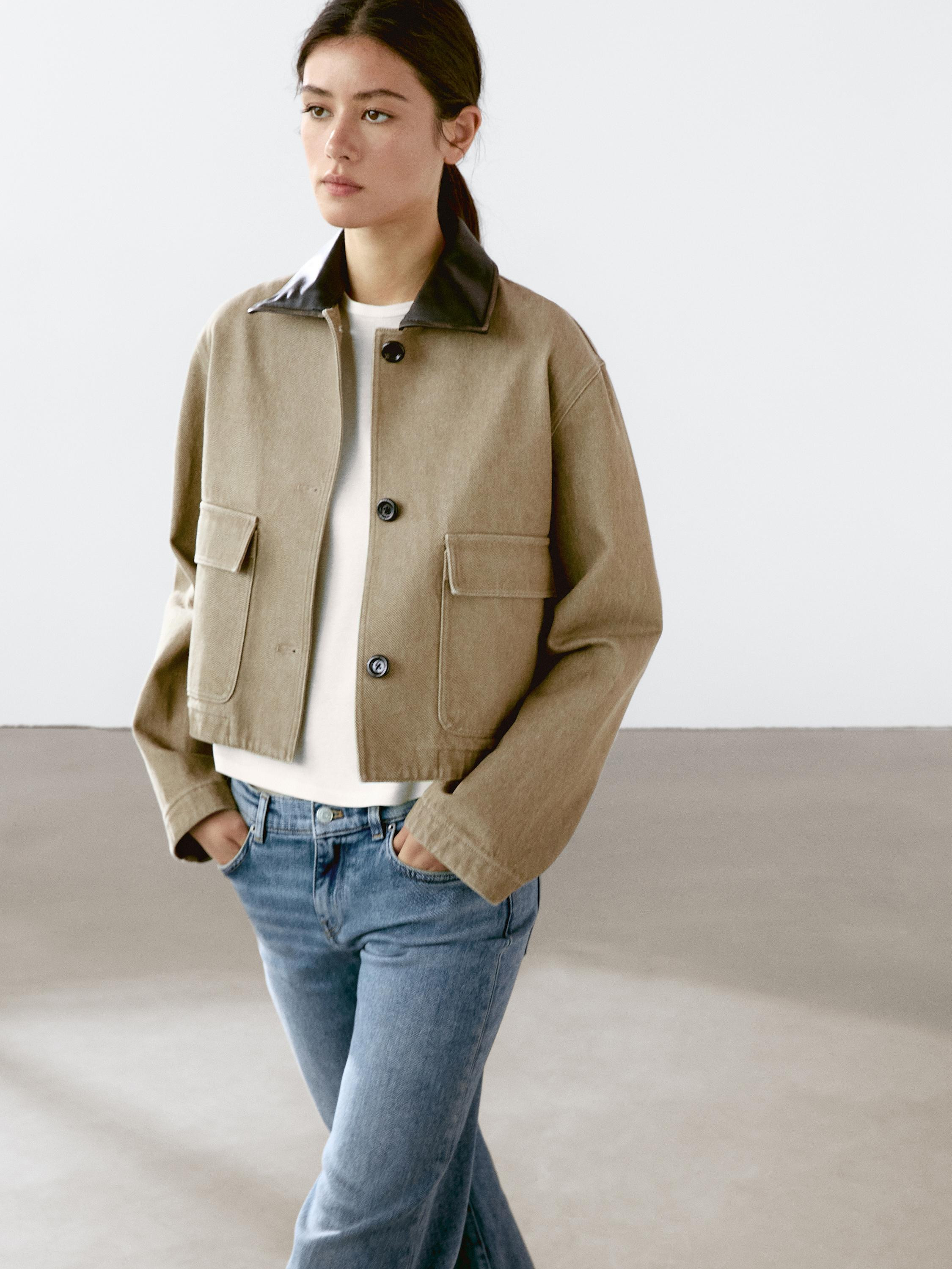 Jacket with detachable leather collar detail
    
 £149.00 | Massimo Dutti UK