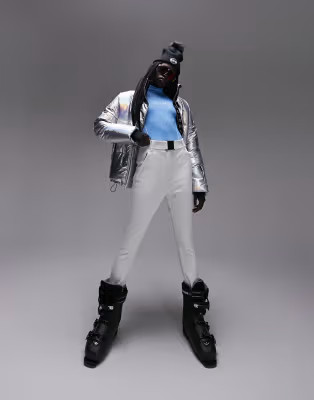 Topshop Sno slim leg ski pants with stirrups in white | ASOS (Global)
