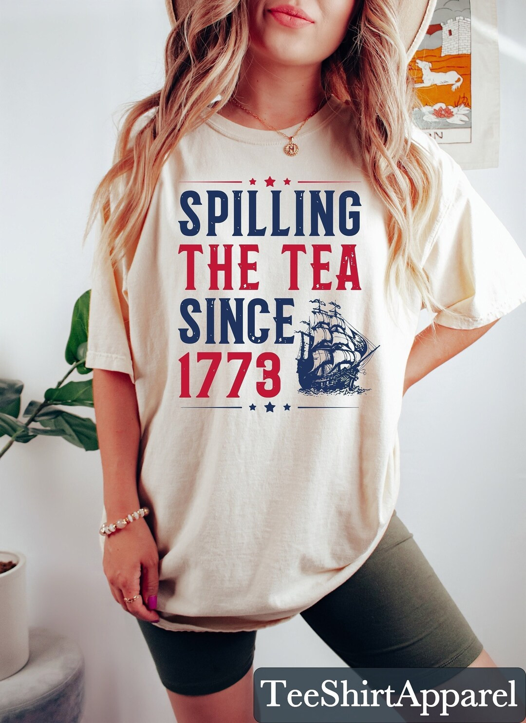 Spilling the Tea Since 1773 Shirt, Funny 4th of July Shirt, Independence Day T-shirt, Patriotic S... | Etsy (US)