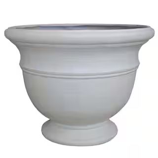 Jean Pierre Large 14.96 in. 11.5 in. 13.95 Qt. Ivory Resin Composite Outdoor Planter | The Home Depot
