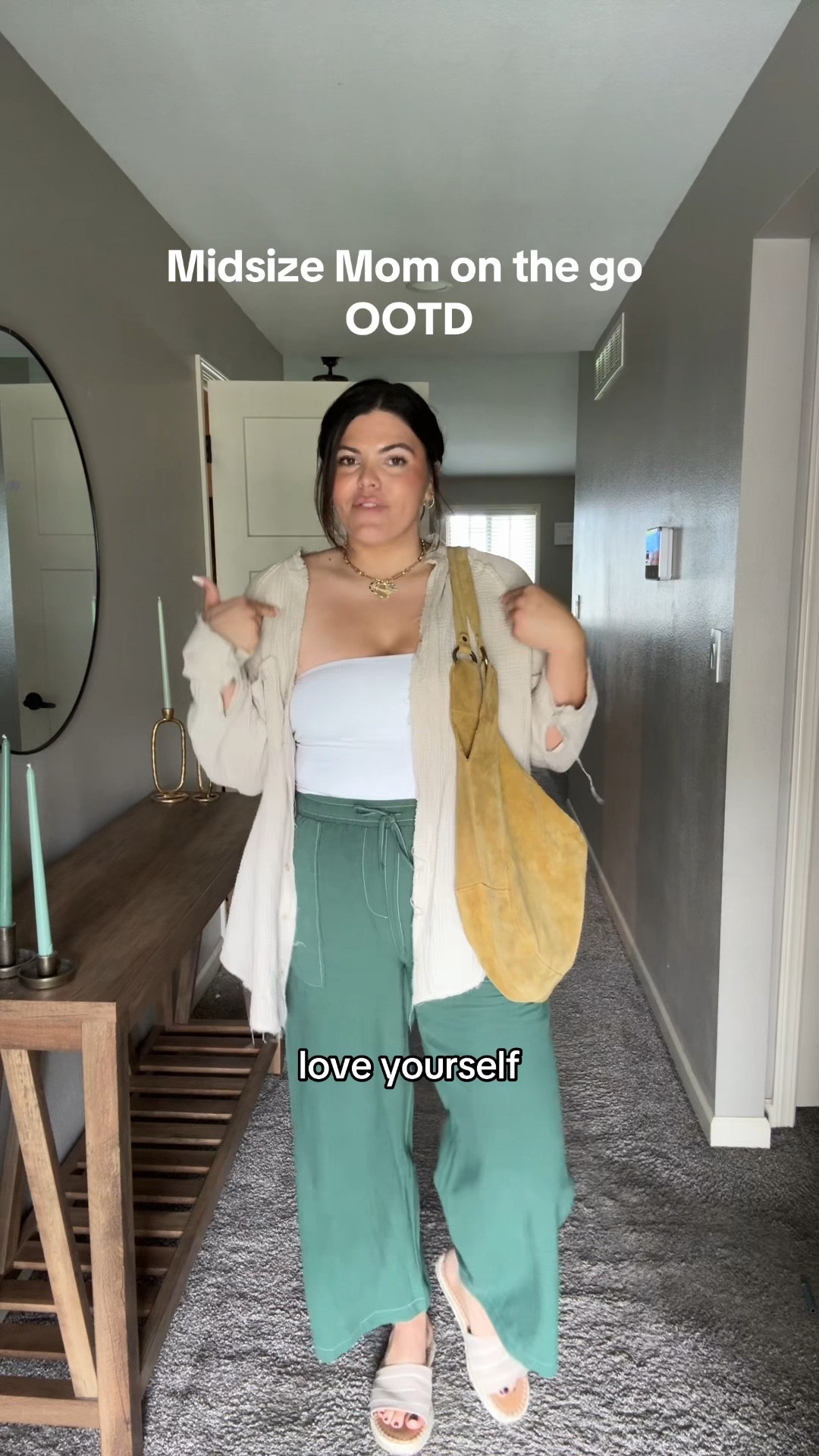 My comfortable midsize Mom outfit of the day perfect for spring! These linen pants are from Amazon! These pants would be good for vacation and I’m currently wearing this strapless top under everything it’s so cute and comfortable! 
Size xl in pants and large in tops 
Midsize outfit, outfit, Free People, swimsuit cover-up, linen pants, vacation outfit, summer outfit, spring outfit, teacher outfit  #LTKFindsUnder50

#LTKMidsize #LTKStyleTip