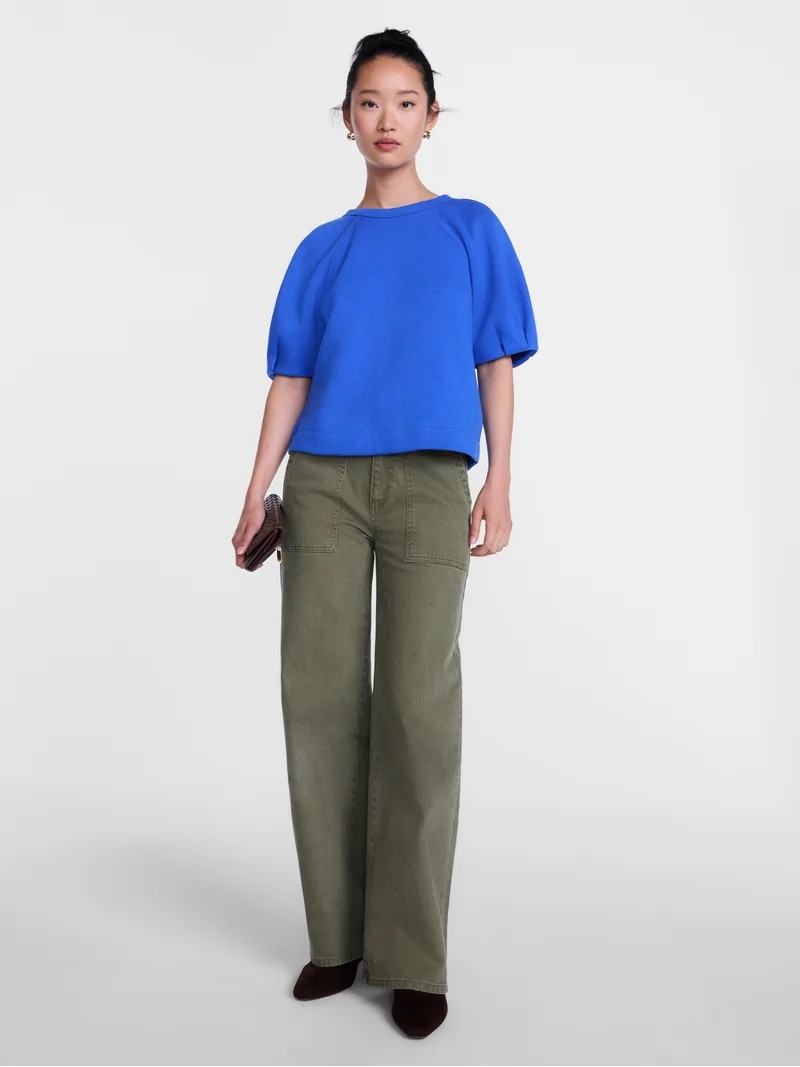 Scenario Women's and Women's Plus Fleece Top with Lantern Sleeves, Size XS-4X | Walmart (US)