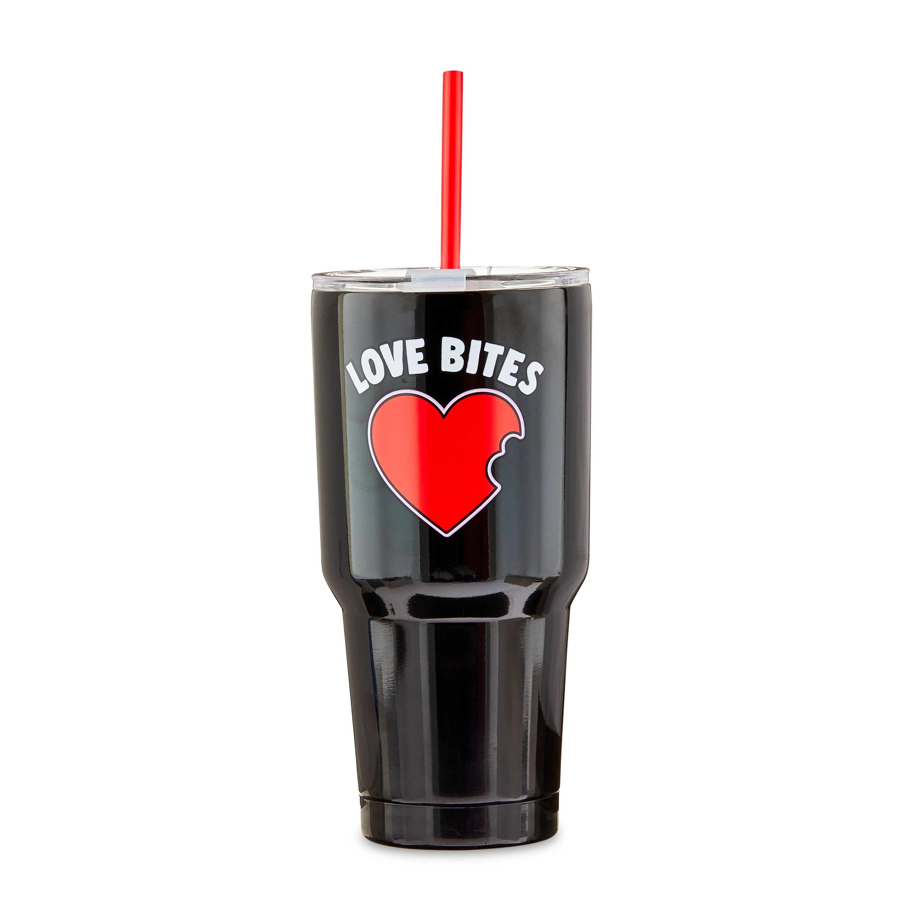 Way to Celebrate! Valentine's Day Love Bites Black Stainless Steel 32oz Tumbler | Walmart (US)