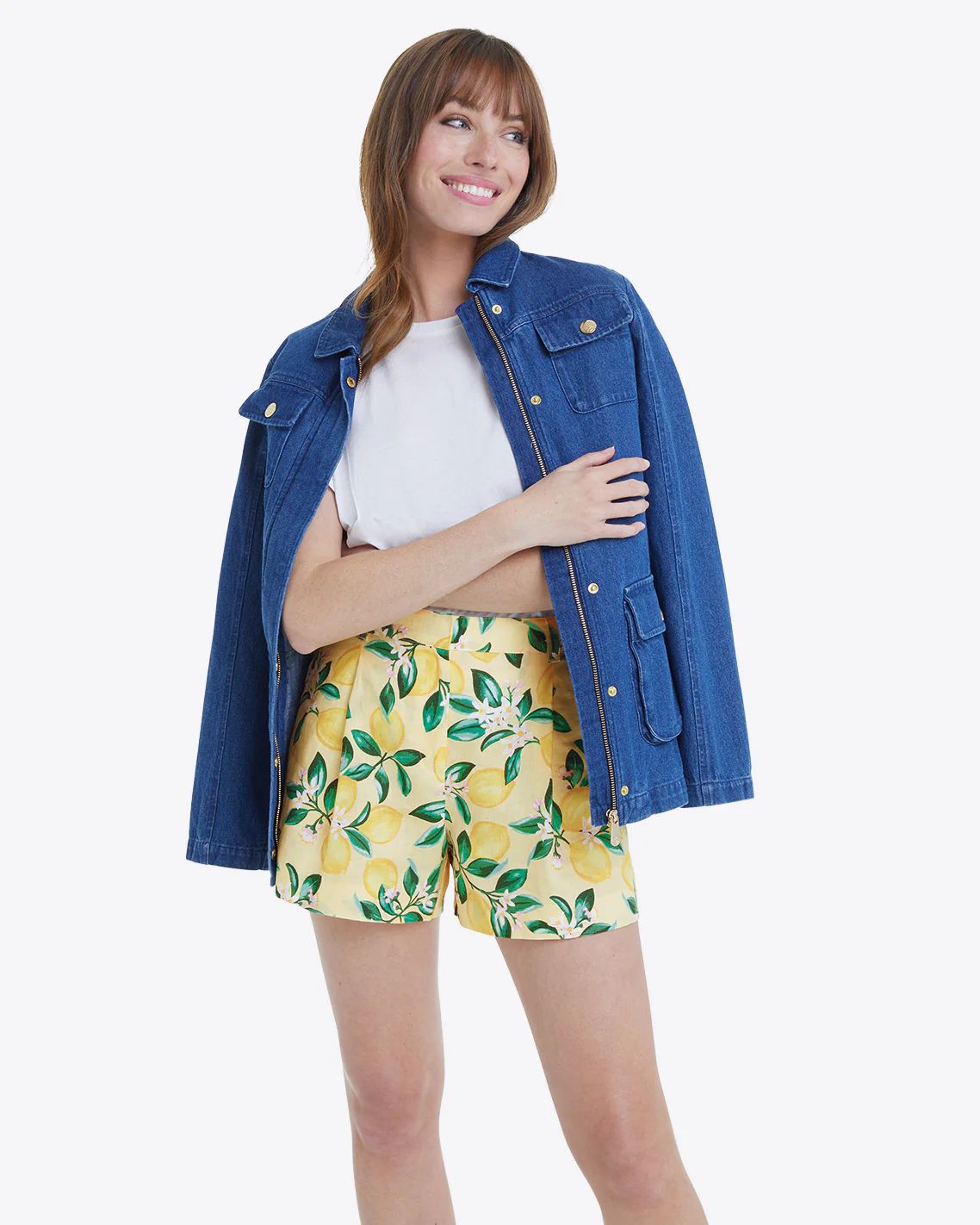 Pleated Short in Lemon Blossom | Draper James (US)