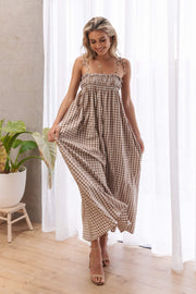 Urbana Dress - Tan Gingham | Petal & Pup (US)