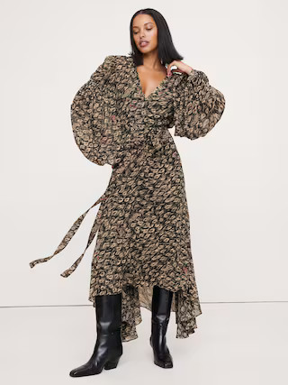 Georgette Puff-Sleeve Maxi Dress | Banana Republic (US)