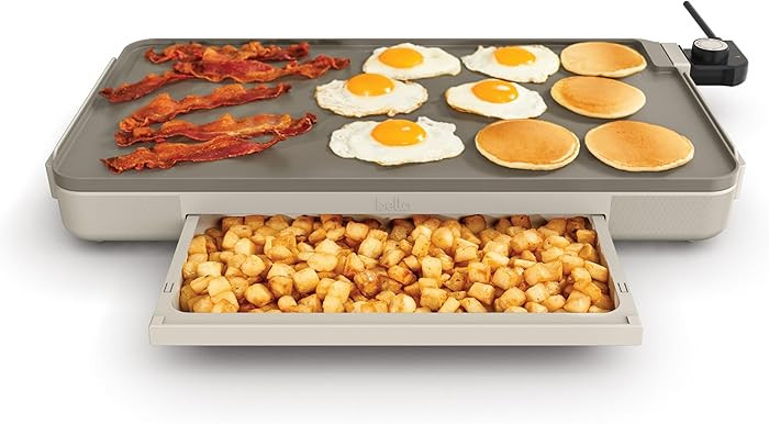 bella 12" x 22" Electric Griddle with Warming Tray, EverGood™ Ceramic Nonstick Coating & Remova... | Amazon (US)
