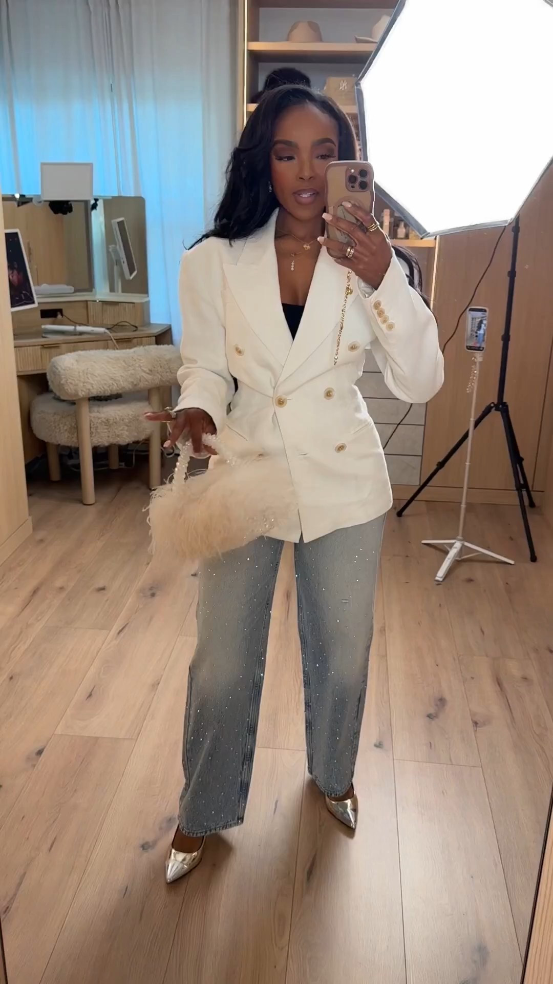 ✨ Elevated Layers with a Touch of Sparkle

This tailored blazer instantly polishes embellished denim, creating that effortless high–low balance that always feels chic. The structured top layer grounds the sparkle, making the look wearable season after season. Each piece styles easily on its own, so the cost per wear keeps getting better every time you remix it.

Perfect for:
• Holiday dinners
• Dressy casual events
• Date nights
• Evening plans with a chic edge

📏 Sizing:
Blazer: Small
Bottoms: 27 Long
Shoes: True to size
Bag: One size

Measurements:
5’4” · 138 lbs · 34D · 27” waist · 40” hips

Tap to get details.

Blazer outfit inspiration, embellished denim styling, elevated casual looks, chic holiday outfits for women, versatile wardrobe staples with long-term value.

Follow me on Instagram and YouTube @kirasfashionfinds

#LTKPetite #LTKootd