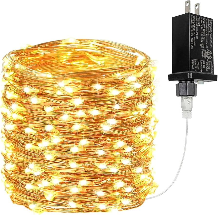 66FT 200 LED Fairy Lights Plug in, 8 Modes Twinkle Lights Warm White | Amazon (US)