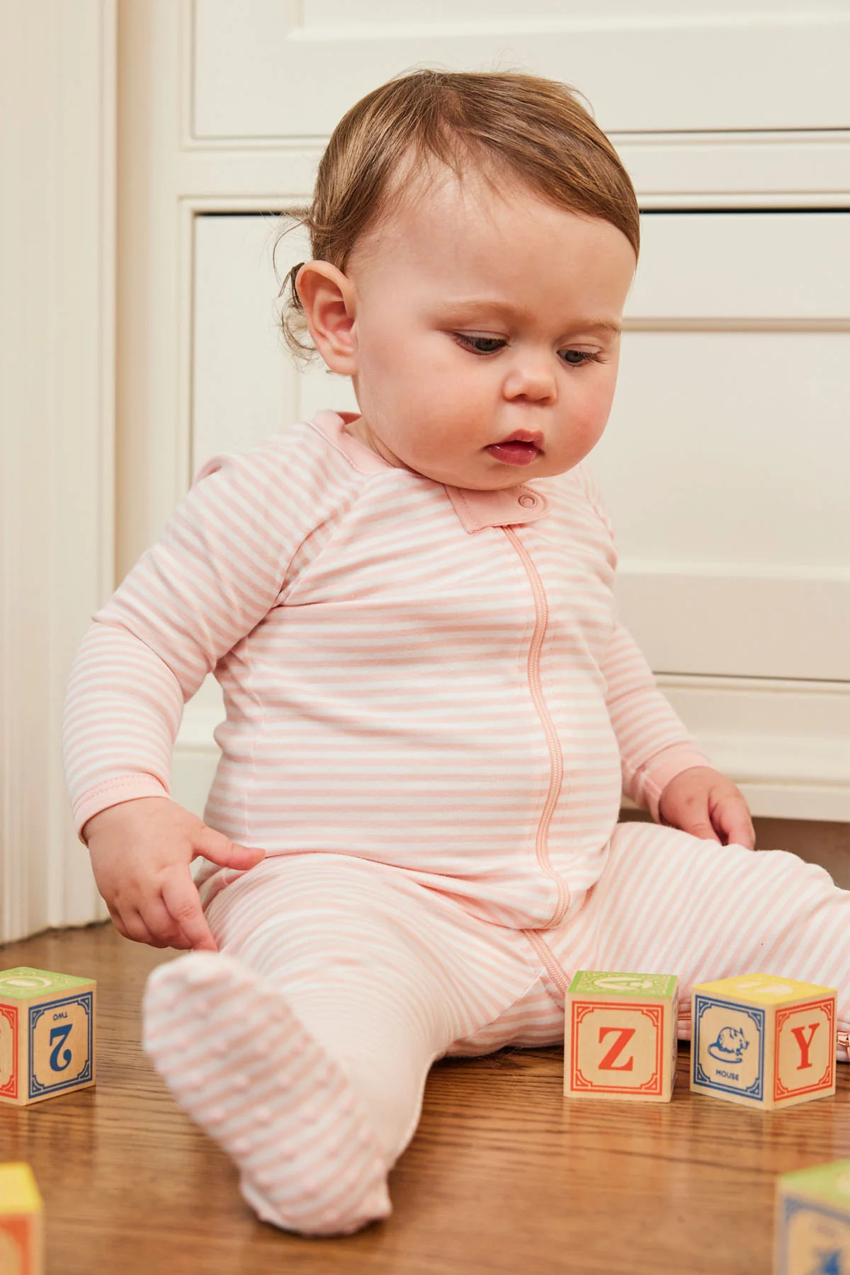 Baby Sleeper in English Rose Stripe | Lake Pajamas