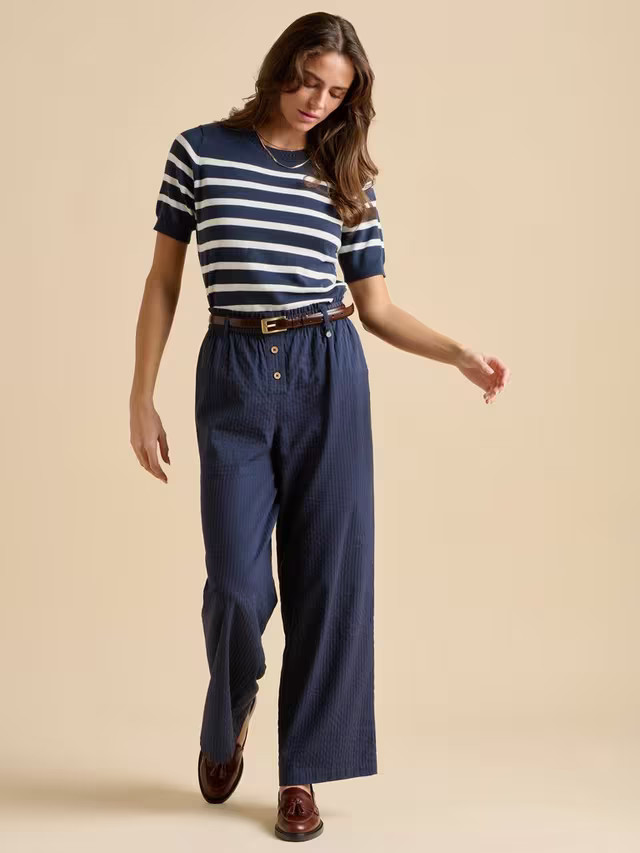 Brakeburn Classic Stripe Knit Top, Navy | John Lewis (UK)