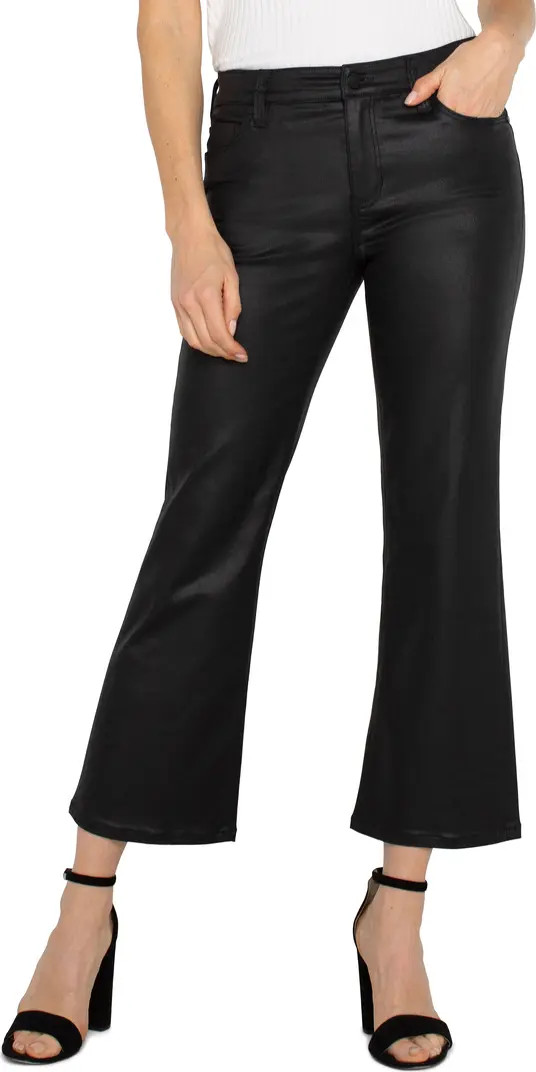 Liverpool Los Angeles Hannah Coated Crop Flare Jeans | Nordstrom | Nordstrom
