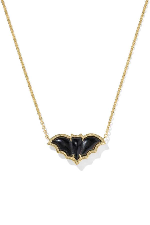 Kendra Scott Bat Obsidian Short Pendant Necklace | The Willow Tree