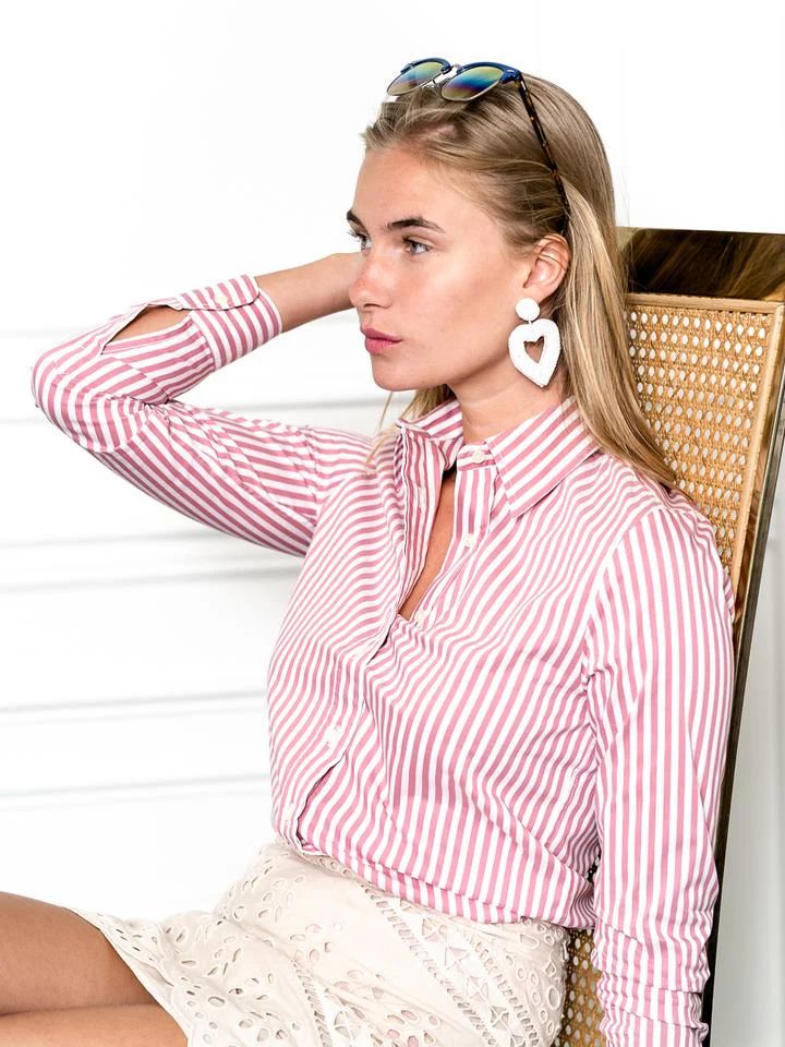 The Shirt by Rochelle Behrens - The Icon Shirt in Stripe - Washed Red/White | The Shirt by Rochelle Behrens