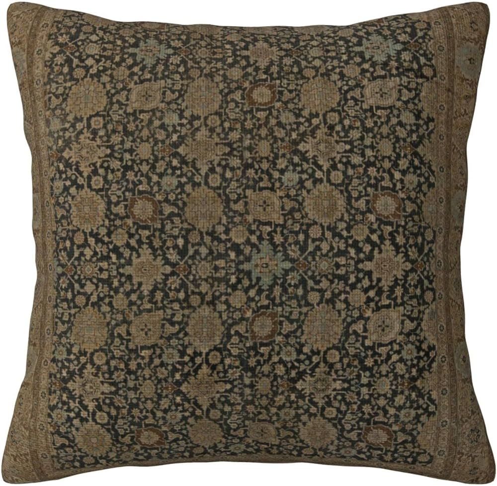 Antique Persian Tabriz Rug Print Throw Pillow Covers Modern Pillow Cushion Cases, Decorative Squa... | Amazon (US)