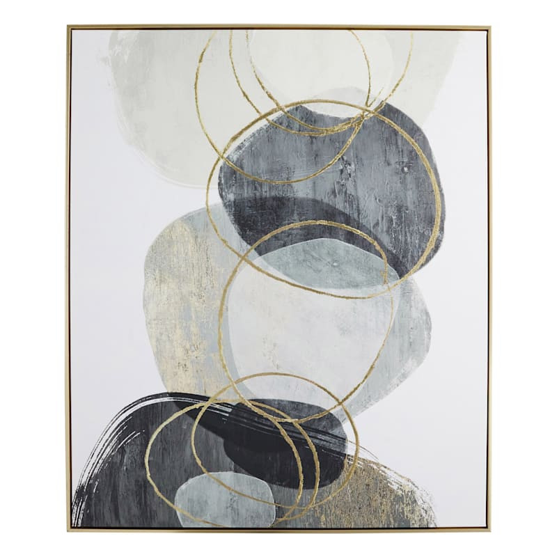 Crosby St. Foiled Abstract Canvas Wall Art, 41x49 | At Home
