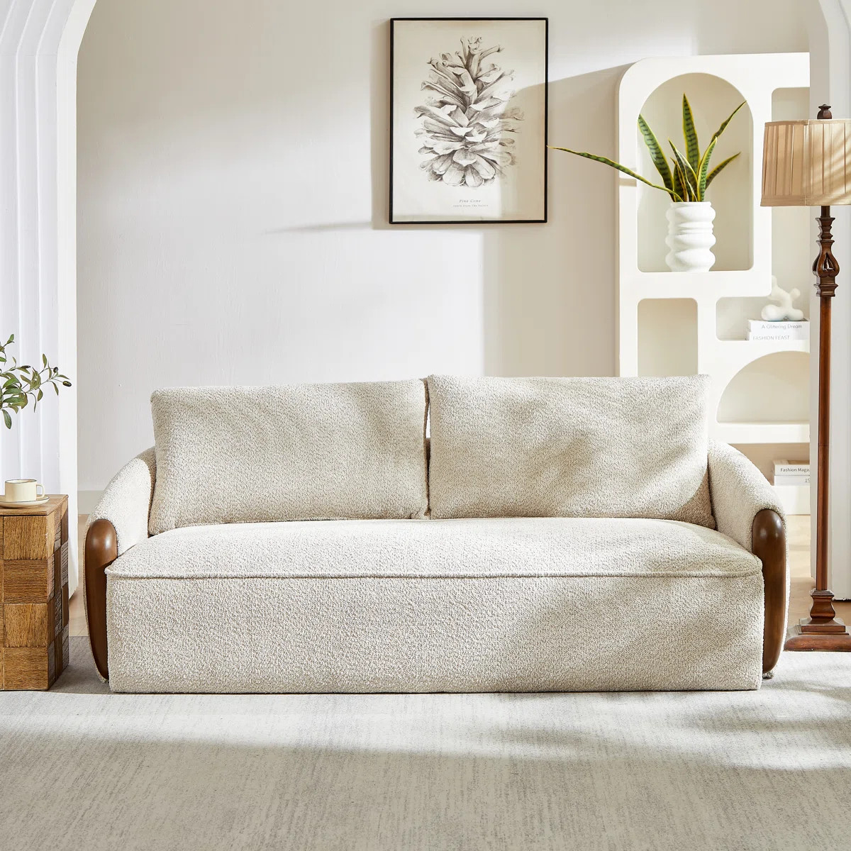 Coriddi Modern Organic Upholstered Sofa with Curved Arms and Solid Wood Frame | Wayfair North America
