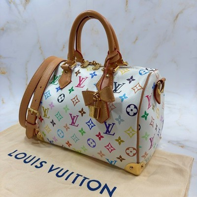 LOUIS VUITTON X Takashi Murakami Speedy 25 Bandouli\u00e8re Handbag Bag White M13085 | eBay | eBay US