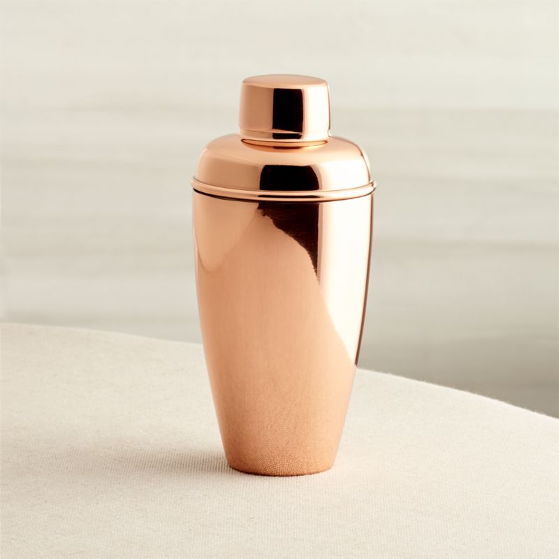 Stainless Steel Cocktail Shaker with Copper Finish | Crate & Barrel
